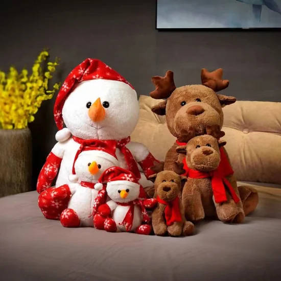 Cadeau promotionnel Ours du Père Noël, Bonhomme de neige de Noël, Jouets en peluche de renne, Jouets en peluche de Noël