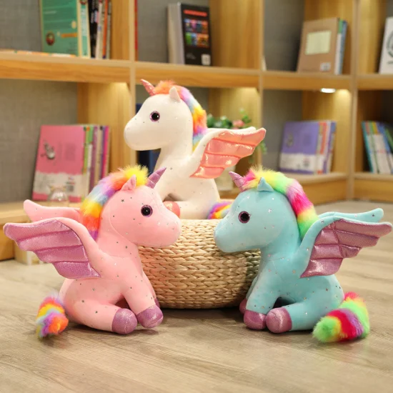 Fabricant de cadeaux promotionnels pour enfants, jouet en peluche licorne ange en peluche douce avec ailes